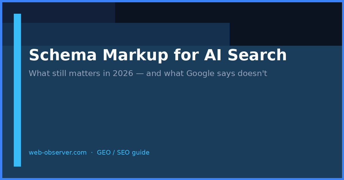 Schema Markup for AI Search (2026): What Still Matters